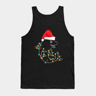 Funny Christmas Dolphin Santa hat Xmas Pajama Boys Kids Girls Tank Top